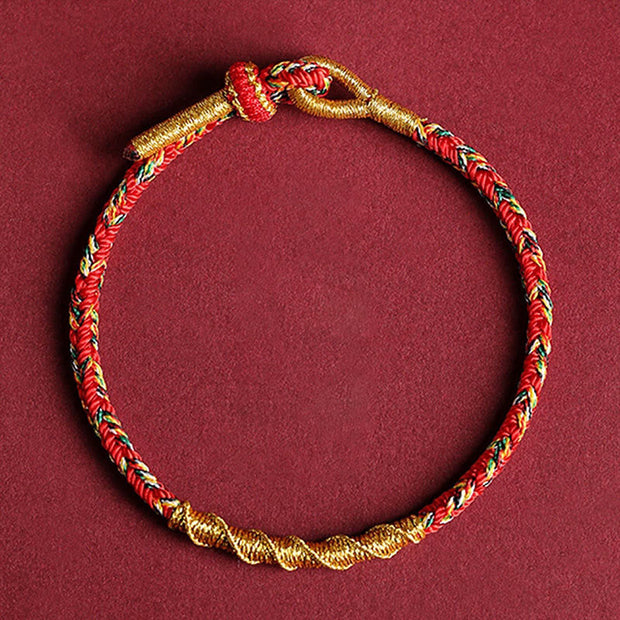 Buddha Stones Handmade Chinese Zodiac Natal Buddha Protection Strength Braided String Bracelet Bracelet BS 7