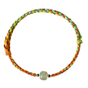 Buddha Stones Colorful Rope Luck Jade Bead Abundance Bracelet Bracelet BS 4