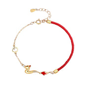 Buddha Stones 925 Sterling Silver Luck Year of the Dragon Red String Chain Bracelet Bracelet BS 28