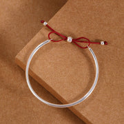 Buddhastoneshop 925 Sterling Silver Red String Healing Knot Bracelet