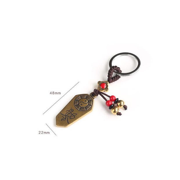Buddha Stones Feng Shui Bagua Yin Yang Balance Peace Keychain Key Chain BS 7
