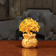 Buddha Stones Natural Citrine Money Tree Gemstone Ornament - Feng Shui for Prosperity Decoration BS Small Citrine Tree