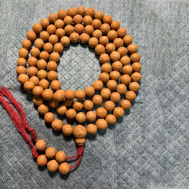 Buddha Stones 108 Mala Beads Nepal Bodhi Seed Luck Wealth Tassel Bracelet Mala Bracelet BS 12mm
