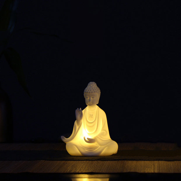 Buddha Avalokitesvara Ksitigarbha Bodhisattva Blessing Ceramic LED Decoration Decorations BS Buddha