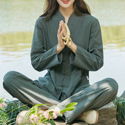 Buddha Stones Spiritual Zen Practice Yoga Meditation Prayer Uniform Cotton Linen Clothing Women's Set Clothes BS main