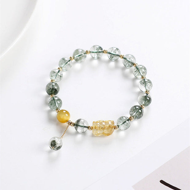 Buddha Stones Green Phantom Citrine PiXiu Confidence Bracelet Bracelet BS 4