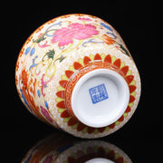 Buddha Stones 2Pcs Dragon Phoenix Ceramic Teacup Kung Fu Tea Cups