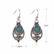 Buddha Stones Retro Turquoise Friendship Strength Hook Drop Dangle Earrings