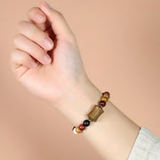 Buddha Stones Tibet Multicolored Sandalwood Om Mani Padme Hum Protection Bracelet Bracelet BS 4