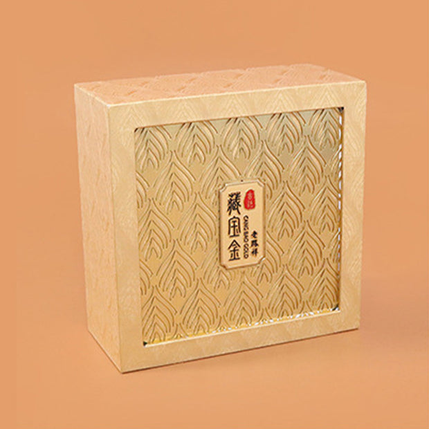 Buddha Stones Retro Jewelry Storage Feather Pattern Box Gift Box