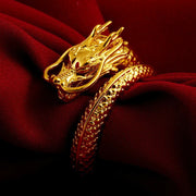 Buddha Stones Lucky Dragon Phoenix Protection Energy Adjustable Ring Ring BS 2
