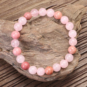 Buddha Stones 108 Mala Beads Pink Crystal Love Tassel Bracelet Mala Bracelet BS 4