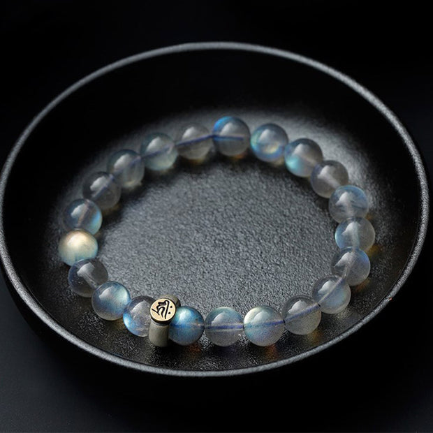 Buddha Stones 12 Chinese Zodiac Moonstone Calm Love Bracelet Bracelet BS 5