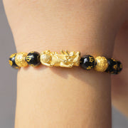 Buddha Stones FengShui PiXiu Obsidian Wealth Bracelet Bracelet BS 9