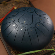 Buddha Stones Steel Tongue Drum Sound Healing Mindfulness Meditation Yoga Drum Kit 11 Note 8 Inch Tongue Drum BS SlateGray