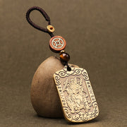 Buddha Stones God of Wealth Zhao Gongming Copper Protection Necklace Pendant Key Chain Necklaces & Pendants BS 1