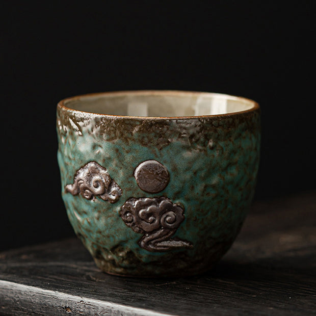 Buddha Stones Lotus Pod Leaf Flower Auspicious Clouds Ceramic Teacup Kung Fu Tea Cup