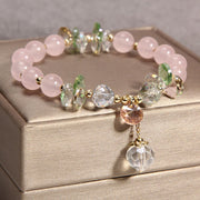 Buddha Stones Cat's Eye Pink Crystal Peace Charm Bracelet Bracelet BS 2