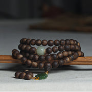 108 Mala Beads Nha Trang Bai Qinan Agarwood Jade 999 Gold Peace Bracelet (Only one in stock) Bracelet Mala BS 4