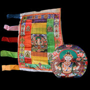Buddha Stones Tibetan Colorful Windhorse Protection Outdoor Prayer Flag Decoration Decorations buddhastoneshop 17