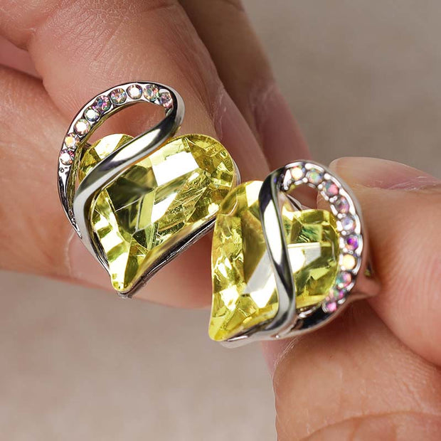 Natural Various Gemstone Birthstone Crystal Love Stud Earrings Earrings BS 24