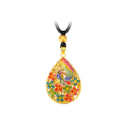 Buddha Stones Colorful Phoenix Flower Luck Strength Necklace Pendant Necklaces & Pendants BS 7
