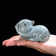 Buddha Stones Chinese Zodiac Wealth Ceramic Tea Pet Home Figurine Decoration Decorations BS 19