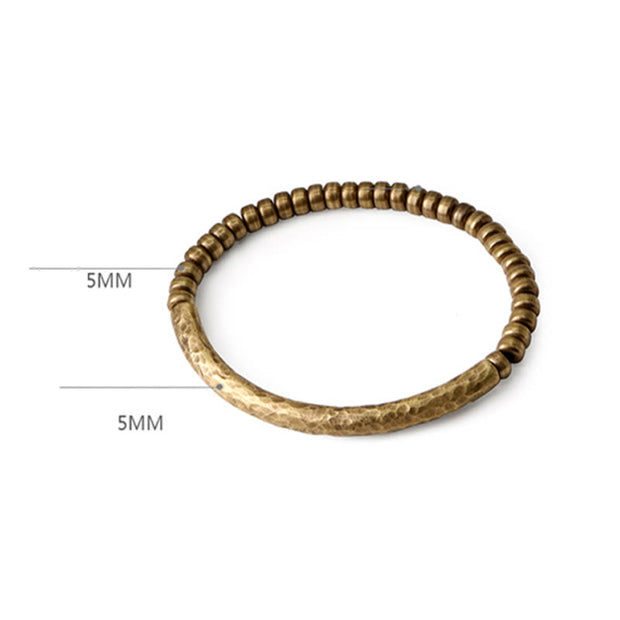 Buddha Stones Simple Design Copper Brass Bead Luck Wealth Bracelet Bracelet BS 6