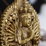 Buddha Stones Chenrezig Thousand-handed Avalokitesvara Figurine Double-sided Kuan Yin Bodhisattva Protection Solid Copper Statue Decoration Decorations BS 4