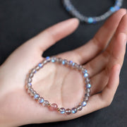 Buddha Stones Moonstone Pink Crystal Cinnabar Healing Positive Bracelet Bracelet BS 8