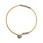 Buddha Stones Tibetan Handmade Green Aventurine Luck Protection Braided Rope Bracelet Bracelet BS 8