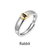 Buddha Stones Tibetan Om Mani Padme Hum Carved Chinese Zodiac Natal Buddha Peace Ring Ring BS Rabbit