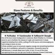 Buddha Stones Natural Black Obsidian Smoky Quartz Purification Strength Bracelet Bracelet BS 12