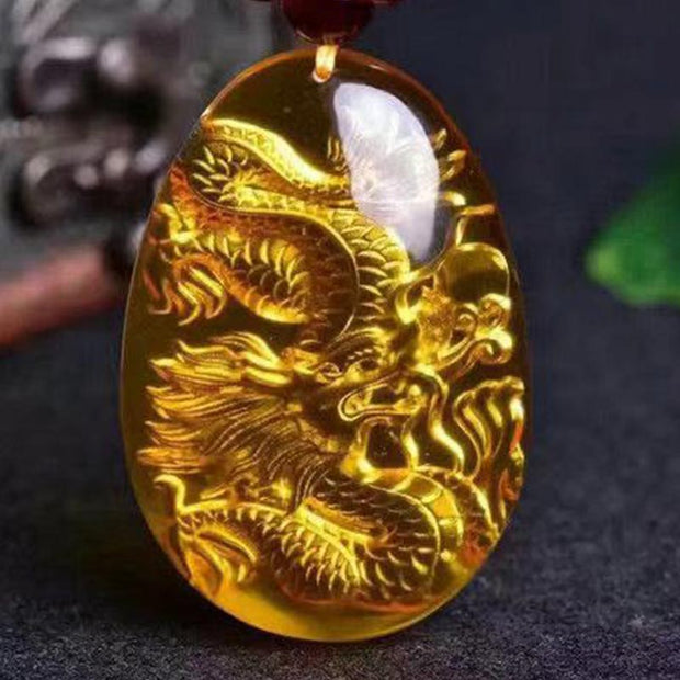 Buddha Stones FengShui Jade Dragon Blessing Necklace Necklaces & Pendants BS 4