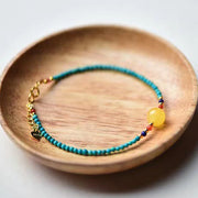 Buddha Stones Turquoise Amber Red Agate Protection Bracelet Necklace Pendant Bracelet Necklaces & Pendants BS 4
