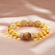 Buddha Stones Citrine Generosity Prosperity Beaded Bracelet Bracelet BS 1
