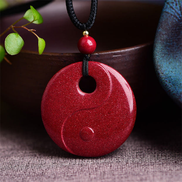 Buddha Stones Laughing Buddha Yin Yang Chinese Zodiac Gourd Natural Cinnabar Blessing Necklace Pendant Necklaces & Pendants BS 7