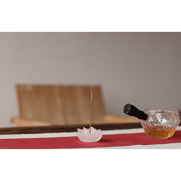 Buddha Stones Mini Lotus Liuli Crystal Healing Meditation Stick Incense Burner