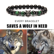 Buddha Stones “Save A Wolf” Bracelet Bracelets Bracelets Green Tiger Eye (Strength ♥ Positve)