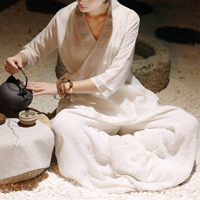 Buddha Stones Zen Spiritual Practice Meditation Prayer Uniform Clothing Women's Set Clothes BS One Size