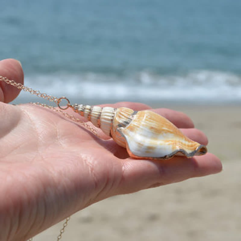 Sea Shell Lucky Buddha Stones Natural Shankha Conch Shell Seashell Lucky Necklace Pend ...