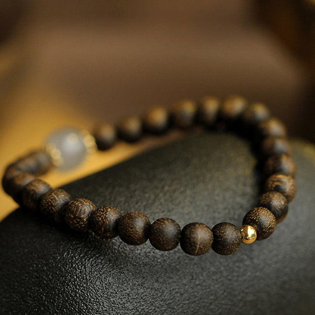 Buddha Stones Agarwood Jade Strength Calm Bracelet Bracelet BS 10