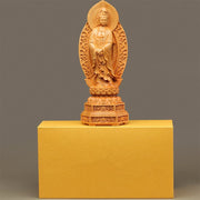 Buddha Stones Handmade Thuja Sutchuenensis Wood Kwan Yin Avalokitesvara Prosperity Decoration Decorations BS 5