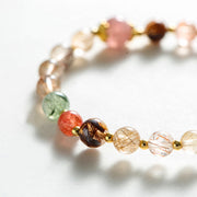 Buddha Stones Natural Rutilated Quartz Strawberry Quartz PiXiu Wealth Bracelet Bracelet BS 5