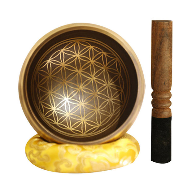 Buddha Stones Tibetan Sound Bowl Handcrafted for Emotional Balance Healing and Yoga Meditation Singing Bowl Set