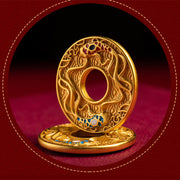 Buddha Stones Double Koi Fish Peace Buckle Wealth Luck Key Chain