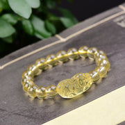 Buddha Stones FengShui Citrine PiXiu Wealth Bracelet Bracelet BS 14mm(Wrist Circumference 14-16cm)