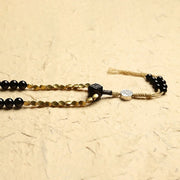 Buddha Stones Tibetan 108 Mala Beads Black Onyx Three-eyed Dzi Beads Protection Bracelet Mala Bracelet BS 7