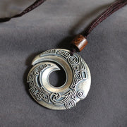Buddha Stones One's Luck Improves Design Pattern Copper Luck Necklace Pendant Necklaces & Pendants BS 2