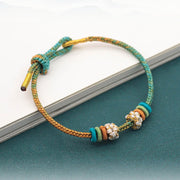 Buddha Stones Handmade Eight Thread Peace Knot Peach Blossom Knot Luck Rope Braided Bracelet Bracelet BS 1